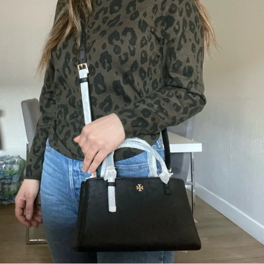 NWT authentic tory burch black tote bag , crossbody & matching wallet - Picture 13 of 14